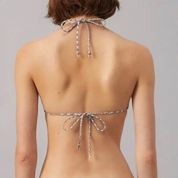 NWOT Tory Burch Basket Weave Print String Bikini Top - Picture 4 of 15